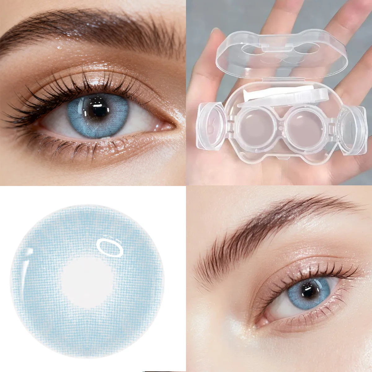 Arctic Mist Blue colored contact lens try-on product image