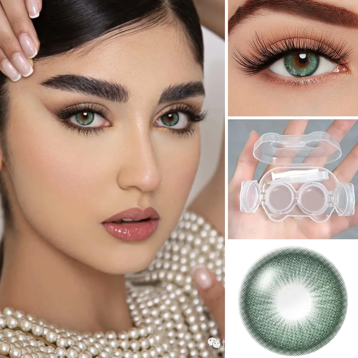 Forest Pearl Green colored contacts