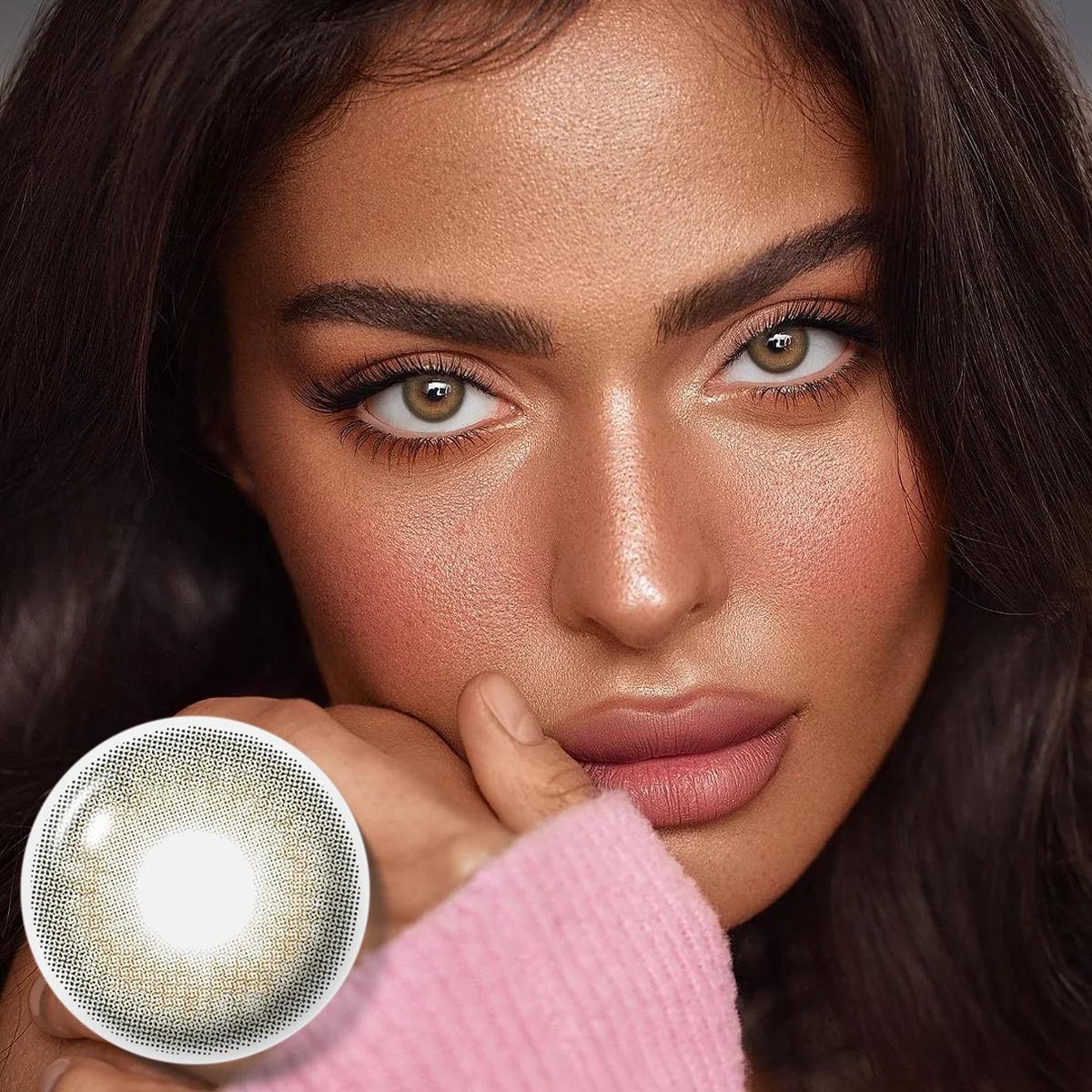 Champagne Glow Gray colored contacts