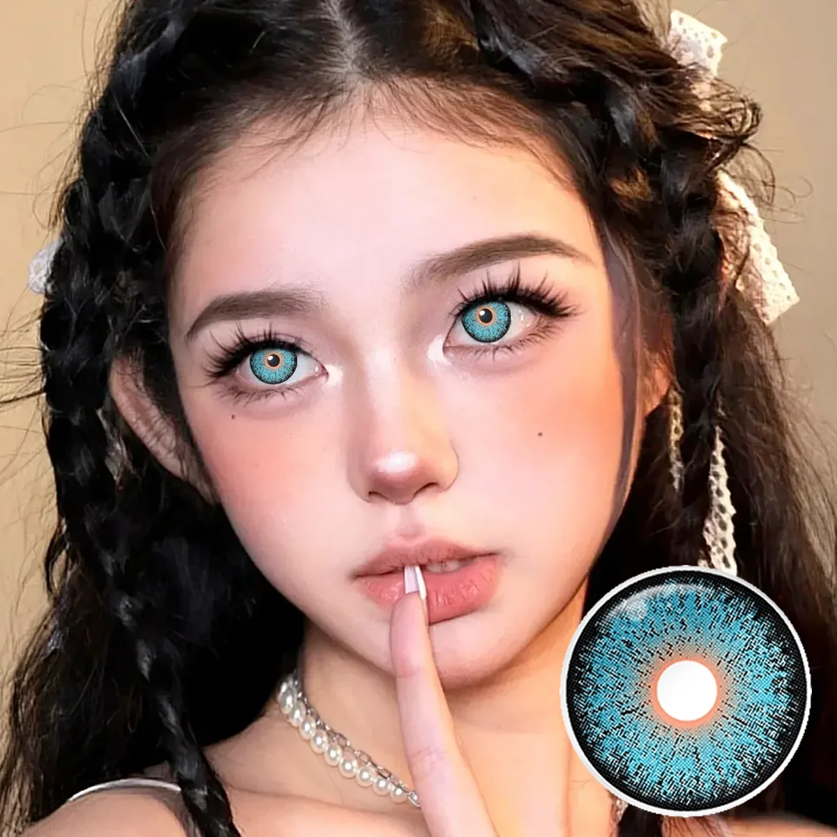 Candy Ocean Blue colored contacts