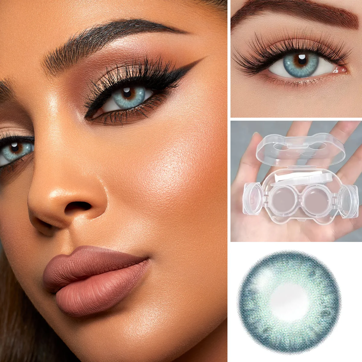 Seafoam Blue Green colored contacts
