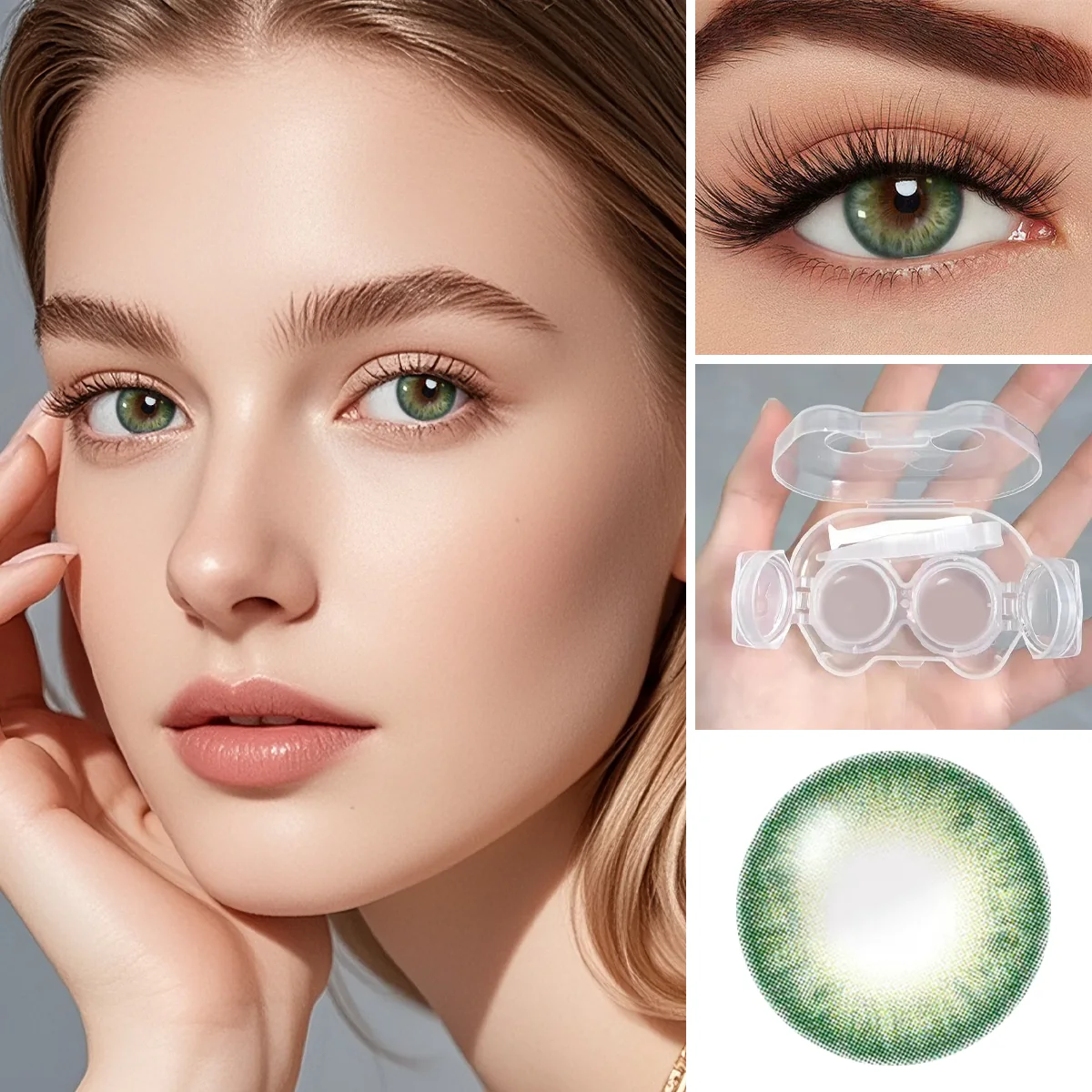 Olive Petal Green colored contacts