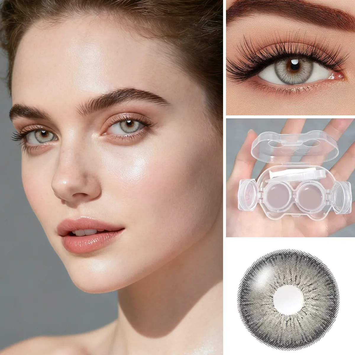 Soft Cloud Gray colored contacts