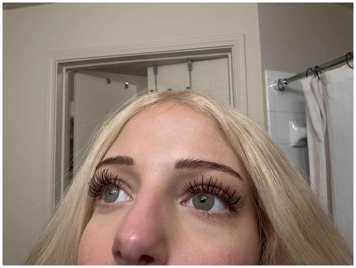 Real buyer photo wearing or showing Crystal Fog Gray colored contacts