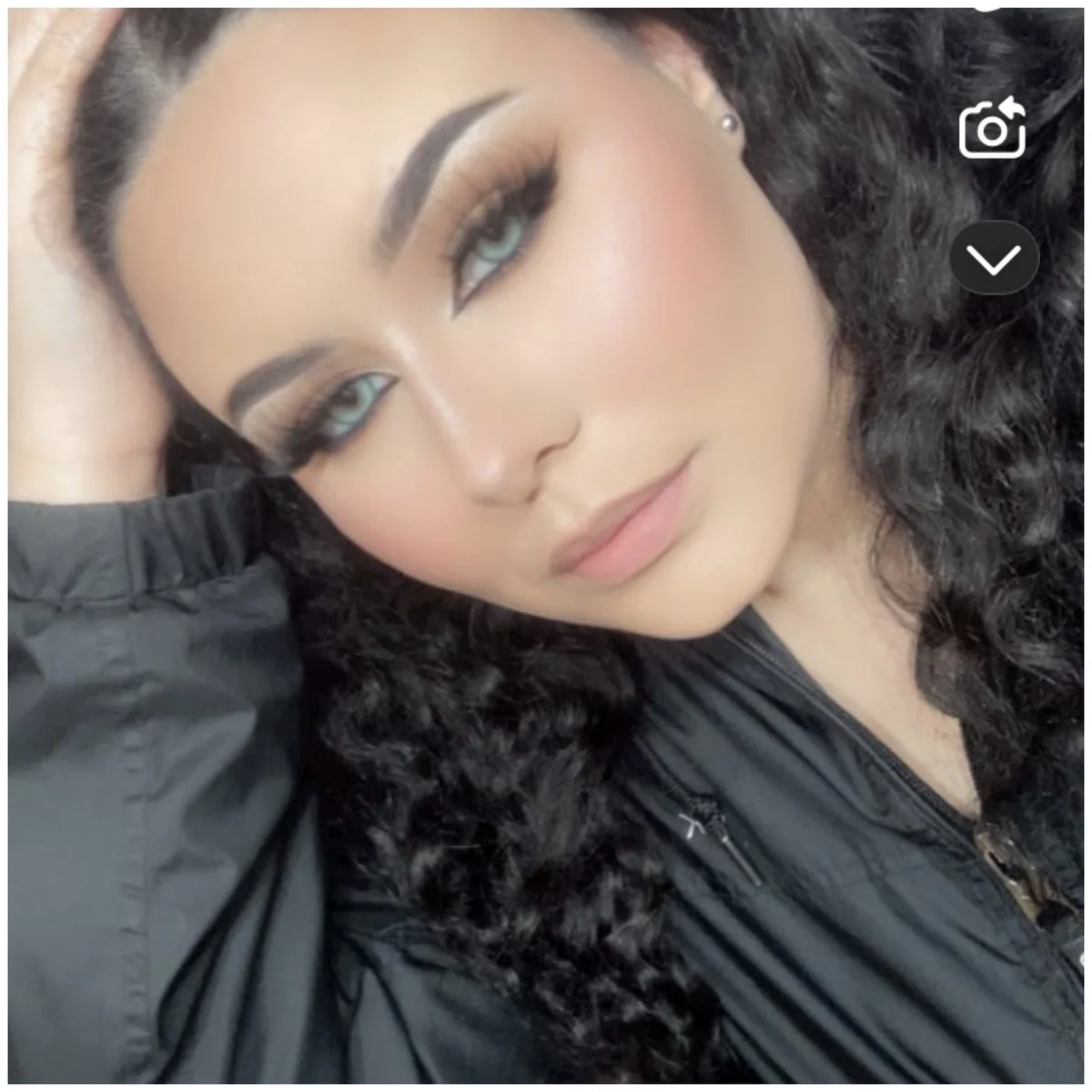 Real buyer photo wearing or showing Sapphire Muse Blue colored contacts